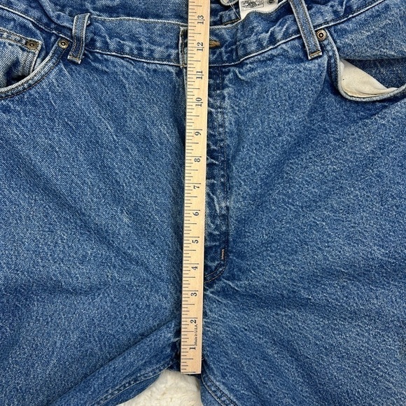 Carhartt Men’s Work Wear Flannel-Lined 5 pocket Blue Jeans - Picture 12 of 13